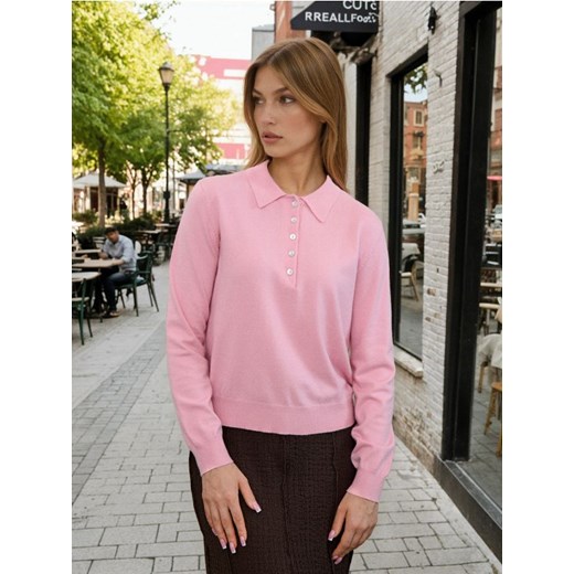 Sinsay - Sweter z kołnierzykiem z wiskozą - różowy ze sklepu Sinsay w kategorii Swetry damskie - zdjęcie 188332350