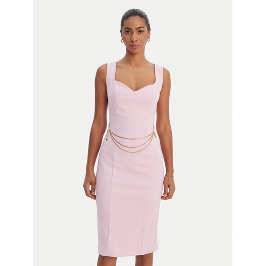 Fracomina Sukienka koktajlowa FR26SD2017W42901 Różowy Slim Fit ze sklepu MODIVO w kategorii Sukienki - zdjęcie 188337323