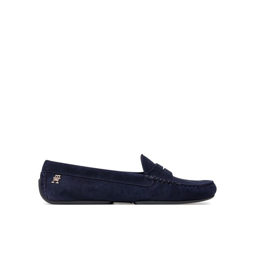 Mokasyny Tommy Hilfiger Th Suede Driver Loafer FW0FW08563 Granatowy ze sklepu eobuwie.pl w kategorii Mokasyny damskie - zdjęcie 188346370