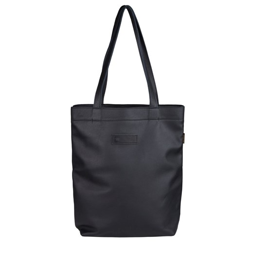 czarna torebka damska skórzana shopperka zapinana na zamek ze sklepu Słoń Torbalski w kategorii Torby Shopper bag - zdjęcie 188360100