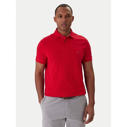 Tommy Hilfiger Polo 1985 MW0MW17770 Czerwony Regular Fit ze sklepu MODIVO w kategorii T-shirty męskie - zdjęcie 188376413