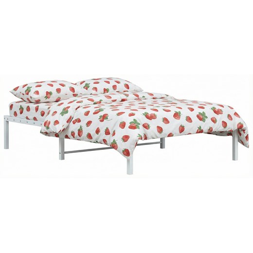 Białe loftowe łóżko z metalu 100x200 cm S9-W51 ze sklepu Edinos.pl w kategorii Łóżka i materace - zdjęcie 188378401