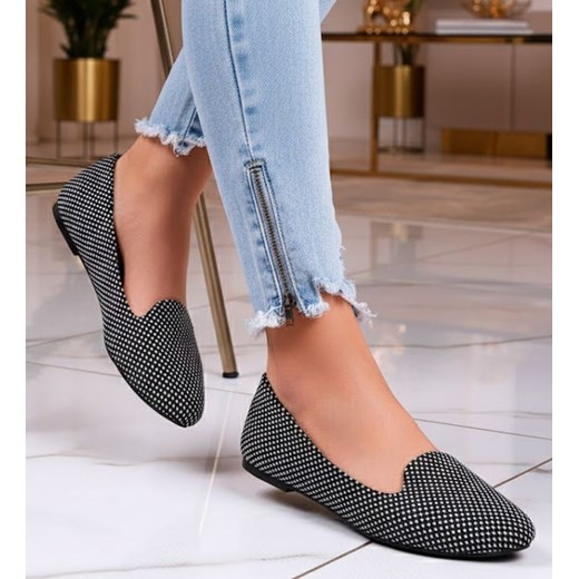 Czarne klasyczne damskie balerinki /A4-2 13135 S296/ ze sklepu Pantofelek24.pl w kategorii Balerinki - zdjęcie 188380234