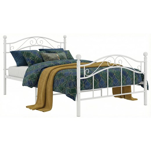 Łóżko metalowe białe w stylu industrialnym 90x200 cm B7-A66 ze sklepu Edinos.pl w kategorii Łóżka i materace - zdjęcie 188385432