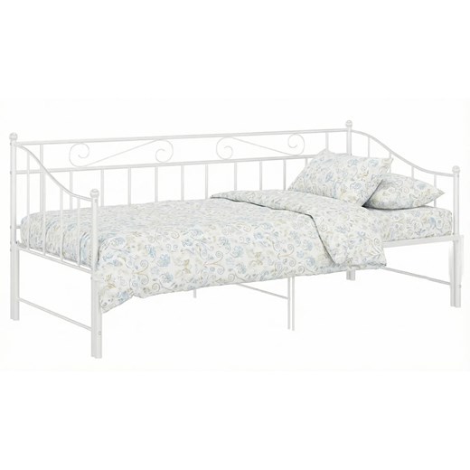 Białe metalowe łóżko rozkładane 90x200 cm P4-A48 ze sklepu Edinos.pl w kategorii Łóżka i materace - zdjęcie 188385433