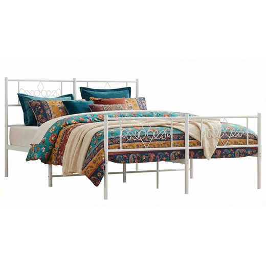 Metalowe białe łóżko rustykalne 140x200 cm B0-Z90 ze sklepu Edinos.pl w kategorii Łóżka i materace - zdjęcie 188385453