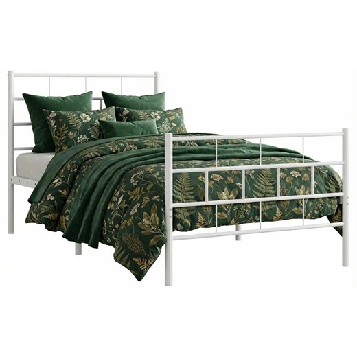 Łóżko białe metalowe 100x200 W2-W08 ze sklepu Edinos.pl w kategorii Łóżka i materace - zdjęcie 188385460