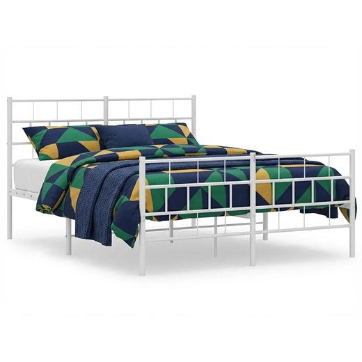 Białe podwójne metalowe łóżko 140x200 R0-A64 ze sklepu Edinos.pl w kategorii Łóżka i materace - zdjęcie 188385461