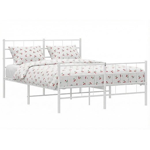 Białe podwójne łóżko z wezgłowiem 160x200 H1-M49 ze sklepu Edinos.pl w kategorii Łóżka i materace - zdjęcie 188385462