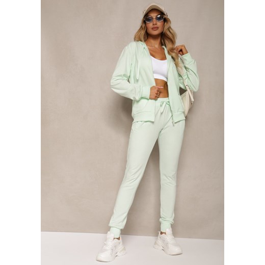 Miętowe Dresowe Spodnie o Klasycznym Fasonie z Gumką w Pasie Ivemia ze sklepu renee.pl w kategorii Spodnie damskie - zdjęcie 188387842