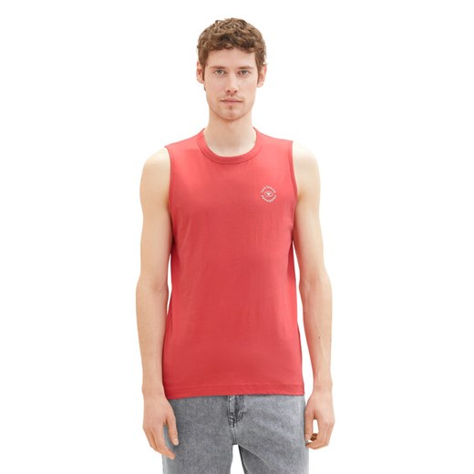 Tom Tailor Tank top 1037261 Czerwony Regular Fit ze sklepu MODIVO w kategorii T-shirty męskie - zdjęcie 188403631