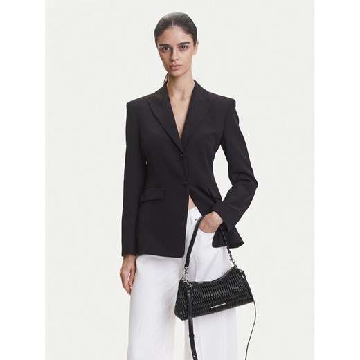 Torebka Calvin Klein Jeans Ruched Layla Shoulder Bag LV04K3088G Czarny ze sklepu eobuwie.pl w kategorii Torebki damskie - zdjęcie 188404900