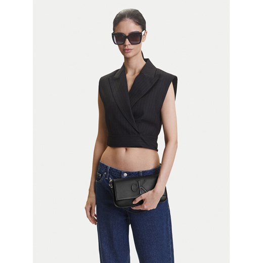 Calvin Klein Jeans Torebka Sculpted Flap Shoulder Pouch LV04K3148G Czarny ze sklepu MODIVO w kategorii Torebki damskie - zdjęcie 188405012