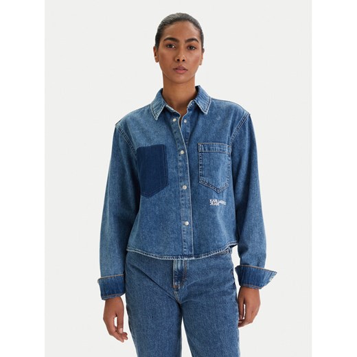 Karl Lagerfeld Jeans Koszula jeansowa B1W11021 Niebieski Regular Fit ze sklepu MODIVO w kategorii Koszule damskie - zdjęcie 188405061