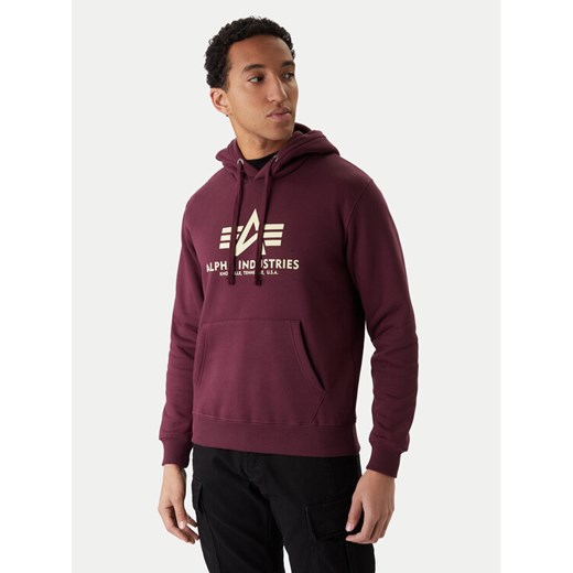 Alpha Industries Bluza Basic 178312 Bordowy Regular Fit ze sklepu MODIVO w kategorii Bluzy męskie - zdjęcie 188405063