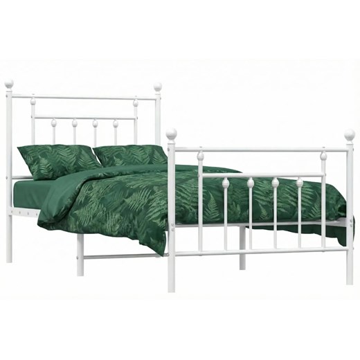 Białe pojedyncze łózko metalowe 90x200 cm H6-C48 ze sklepu Edinos.pl w kategorii Łóżka i materace - zdjęcie 188406190