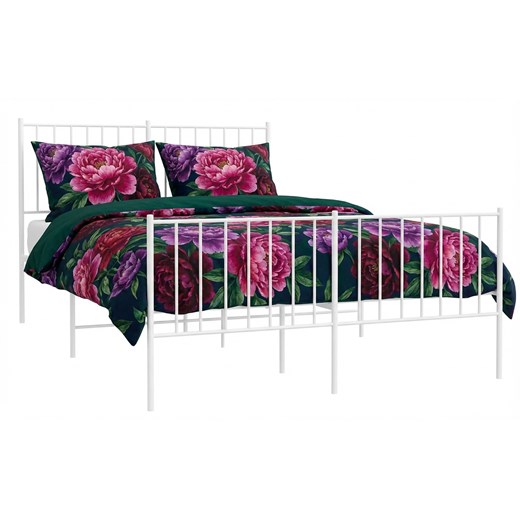 Białe metalowe łóżko małżeńskie 140x200 cm S8-S09 ze sklepu Edinos.pl w kategorii Łóżka i materace - zdjęcie 188406204