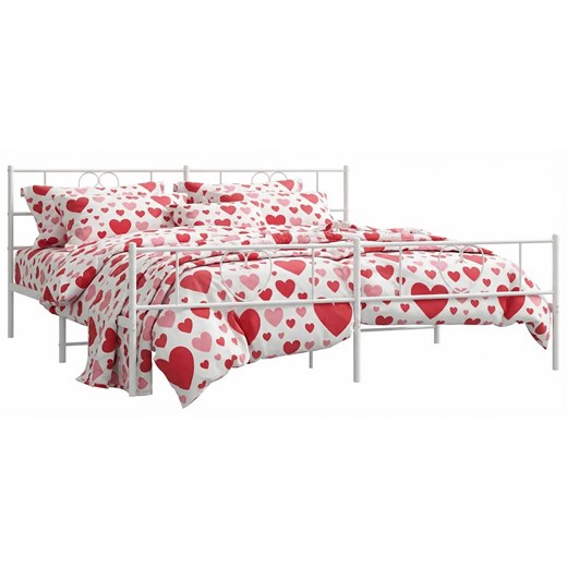 Białe metalowe rustykalne łóżko małżeńskie 200x200 cm E8-G52 ze sklepu Edinos.pl w kategorii Łóżka i materace - zdjęcie 188406213