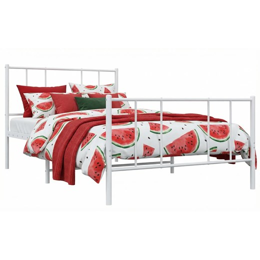 Białe metalowe łóżko pojedyncze 80x200 cm W5-K88 ze sklepu Edinos.pl w kategorii Łóżka i materace - zdjęcie 188406214