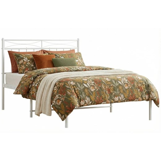 Białe loftowe łóżko metalowe 100x200 cm R4-H47 ze sklepu Edinos.pl w kategorii Łóżka i materace - zdjęcie 188406221