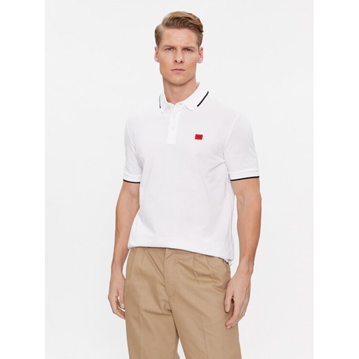 Hugo Polo Deresino232 50490775 Biały Slim Fit ze sklepu MODIVO w kategorii T-shirty męskie - zdjęcie 188412261