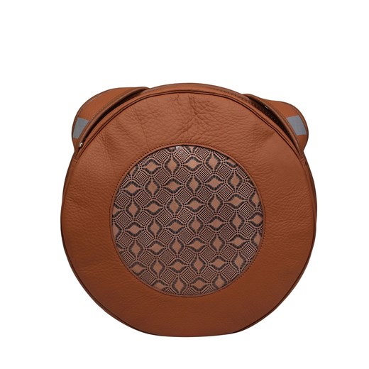 brązowa okrągła damska skórzana torebka na ramię Holy ze sklepu Słoń Torbalski w kategorii Listonoszki - zdjęcie 188412950