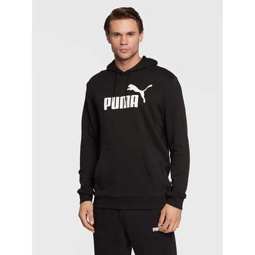 Puma Bluza Essentials Big Logo 586688 Czarny Regular Fit ze sklepu MODIVO w kategorii Bluzy męskie - zdjęcie 188418760