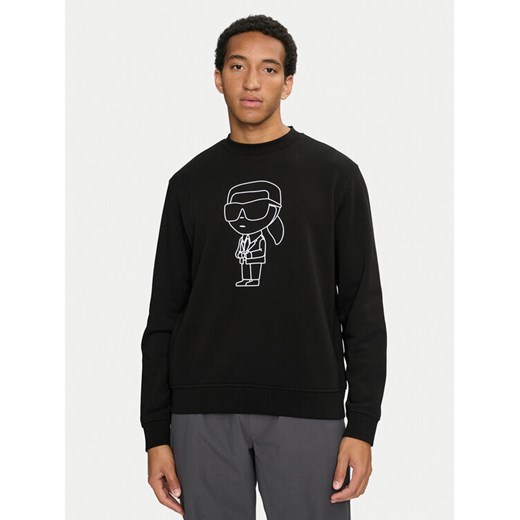 KARL LAGERFELD Bluza 705034 544910 Czarny Regular Fit ze sklepu MODIVO w kategorii Bluzy męskie - zdjęcie 188419022