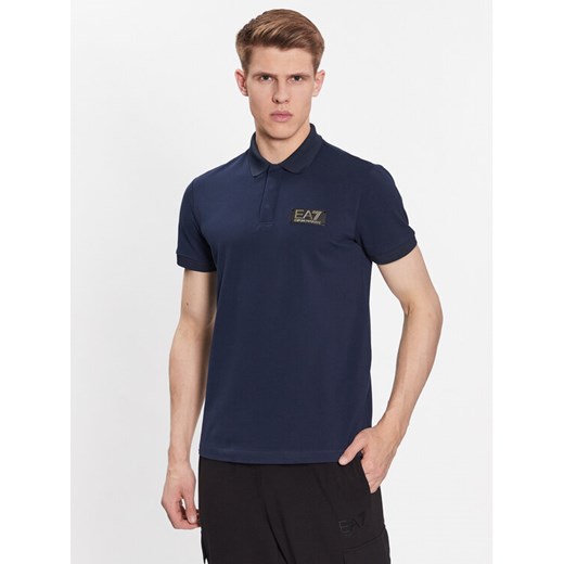 EA7 Emporio Armani Polo 3RPF01 PJ5AZ 1554 Granatowy Regular Fit ze sklepu MODIVO w kategorii T-shirty męskie - zdjęcie 188419051