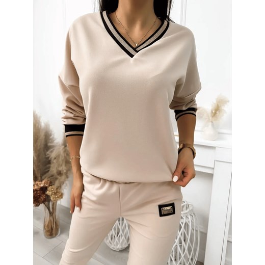 Beżowy Komplet ze sklepu ModnaKiecka.pl w kategorii Dresy damskie - zdjęcie 188422083