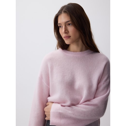 Reserved - Sweter z wełną i moherem - pastelowy róż ze sklepu Reserved w kategorii Swetry damskie - zdjęcie 188423731