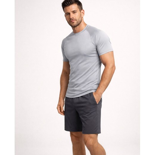 Koszulka sportowa termoaktywna szara Recea ze sklepu Recea.pl w kategorii T-shirty męskie - zdjęcie 188425110