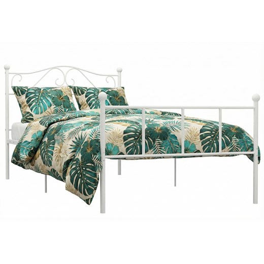 Białe pojedyncze łóżko metalowe 90x200 cm N6-M79 ze sklepu Edinos.pl w kategorii Łóżka i materace - zdjęcie 188426150