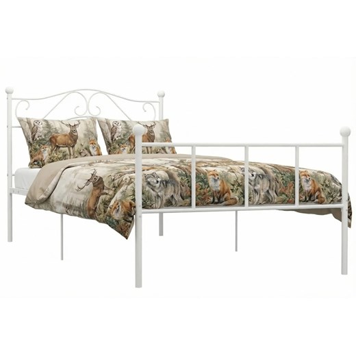 Białe metalowe łózko w stylu loft 100x200 cm A0-T29 ze sklepu Edinos.pl w kategorii Łóżka i materace - zdjęcie 188426151