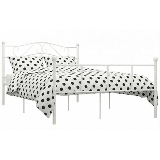 Białe minimalistyczne łóżko z metalu 140x200 cm P9-D84 ze sklepu Edinos.pl w kategorii Łóżka i materace - zdjęcie 188426153