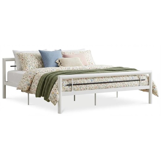 Białe metalowe łóżko 160 x 200 cm K8-Z44 ze sklepu Edinos.pl w kategorii Łóżka i materace - zdjęcie 188426161