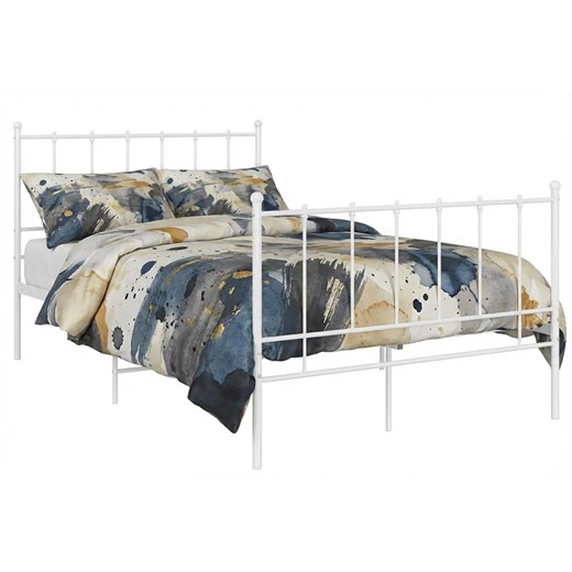 Białe metalowe łózko w stylu loftowym 120x200 cm F6-G14 ze sklepu Edinos.pl w kategorii Łóżka i materace - zdjęcie 188426164