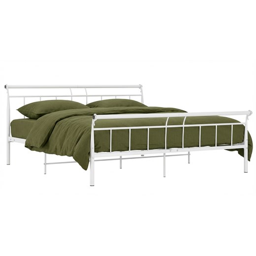 Białe metalowe łóżko z zagłówkiem 180x200 cm B6-W68 ze sklepu Edinos.pl w kategorii Łóżka i materace - zdjęcie 188426181