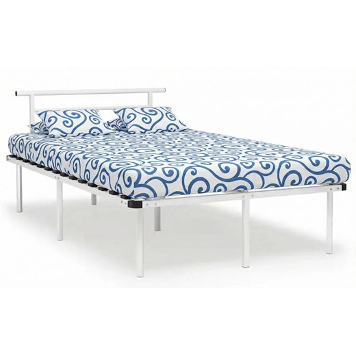 Białe loftowe łóżko z metalu 120x200 cm W3-A18 ze sklepu Edinos.pl w kategorii Łóżka i materace - zdjęcie 188426200