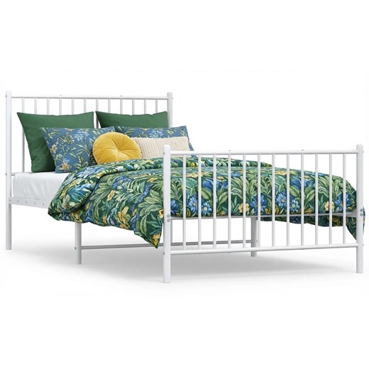 Białe metalowe łóżko rustykalne 100x200 cm F5-K53 ze sklepu Edinos.pl w kategorii Łóżka i materace - zdjęcie 188426204