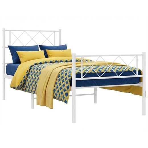 Białe metalowe łóżko loftowe 100x200 cm - Raffa ze sklepu Edinos.pl w kategorii Łóżka i materace - zdjęcie 188426212