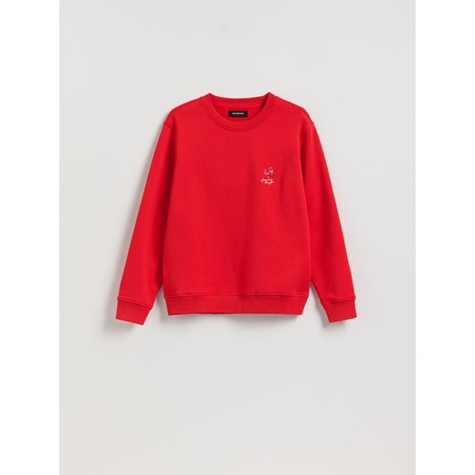 Reserved - Bluza regular z bawełną - czerwony Reserved M Reserved