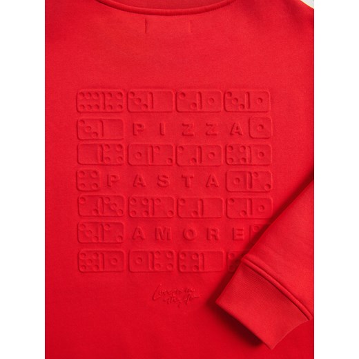 Reserved - Bluza regular z bawełną - czerwony Reserved L Reserved