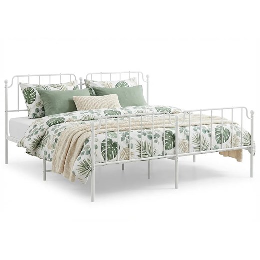 Elegancka Biała Rama Łóżka 200X200 L6-M94 ze sklepu Edinos.pl w kategorii Łóżka i materace - zdjęcie 188433213