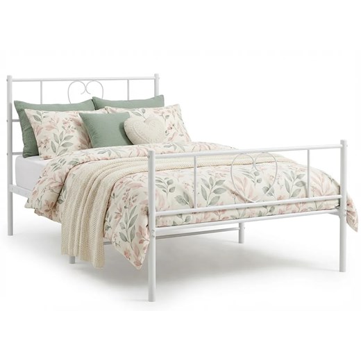 Białe metalowe łóżko rustykalne 100x200 cm W1-N69 ze sklepu Edinos.pl w kategorii Łóżka i materace - zdjęcie 188433214