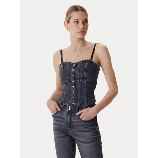 Guess Top W6RH80 D6921 Szary Slim Fit ze sklepu MODIVO w kategorii Bluzki damskie - zdjęcie 188435183