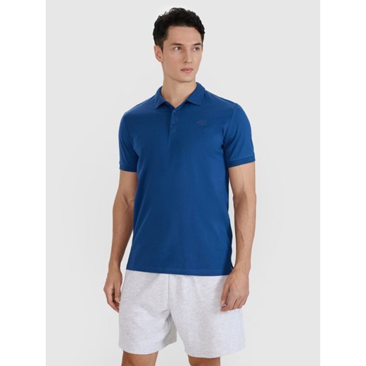 Męska koszulka polo 4F 4FWMM00TPTSM367 - granatowa ze sklepu Sportstylestory.com w kategorii T-shirty męskie - zdjęcie 188446023