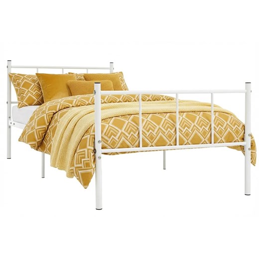 Białe metalowe łóżko pojedyncze 90x200 cm Z1-H88 ze sklepu Edinos.pl w kategorii Łóżka i materace - zdjęcie 188473311