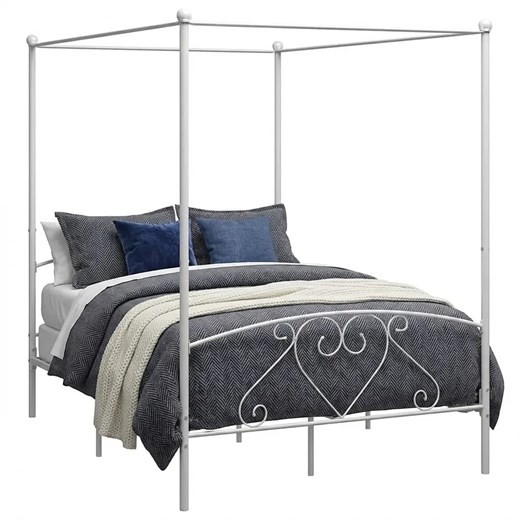 Białe metalowe łóżko małżeńskie 200x200 cm H5-F30 ze sklepu Edinos.pl w kategorii Łóżka i materace - zdjęcie 188473312