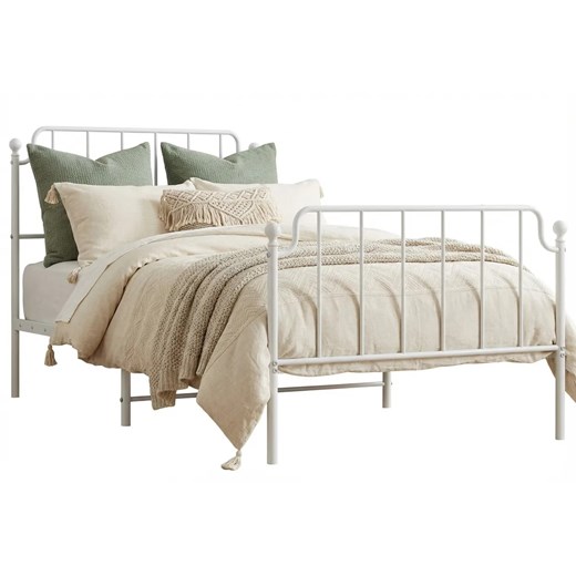 Białe metalowe łóżko industrialne 100x200 cm - Barold ze sklepu Edinos.pl w kategorii Łóżka i materace - zdjęcie 188473324